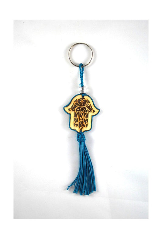 Porte clés bois et fil de sabra