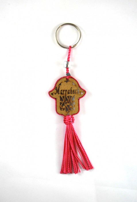 Porte clés bois et fil de sabra