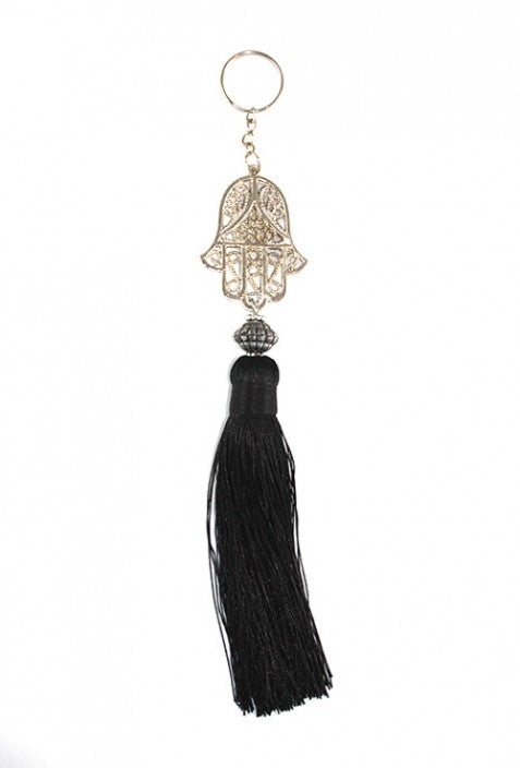 Porte clés bois et fil de sabra